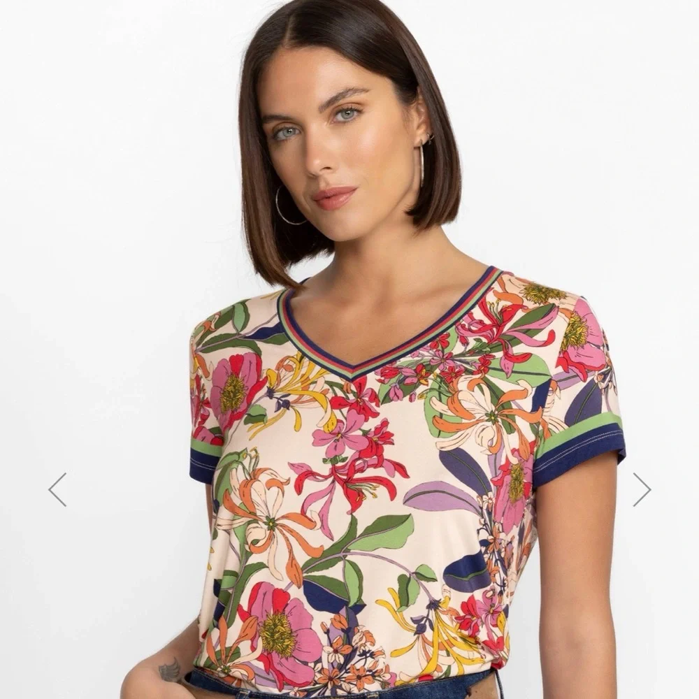 Johnny Was Janie Favorite short sleeve V-neck T. - Picture 6 of 8